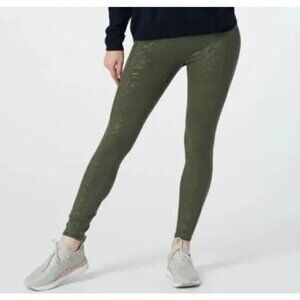 zuda Z-Stretch Foil Printed High-Waisted Legging Olive,Small pants